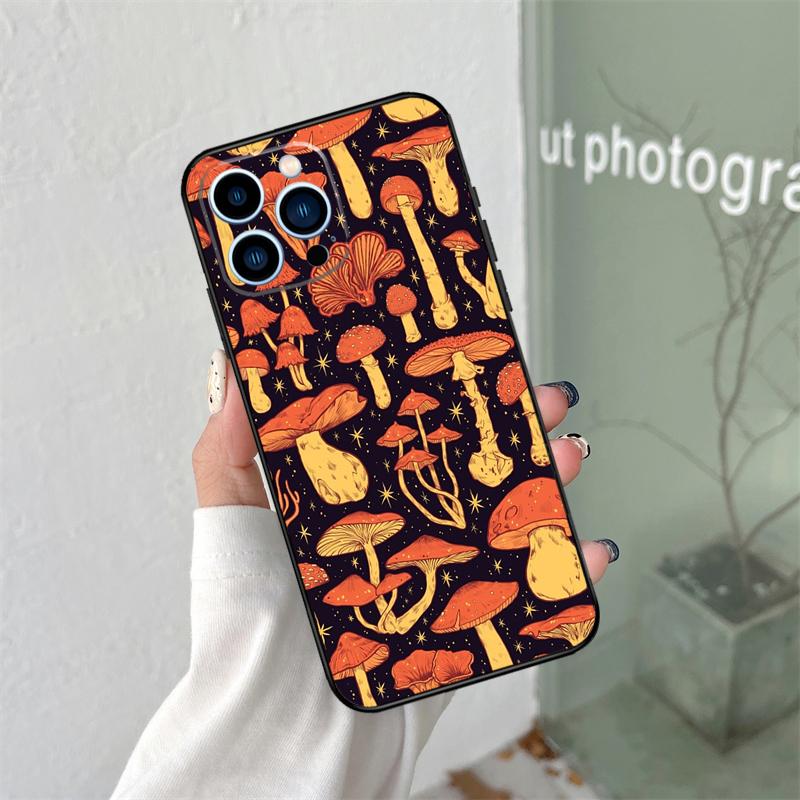 Mushroom Forest Case For iPhone 16 15 11 12 13 14 Pro Max Plus XS X XR 12 13 Mini Back Cover