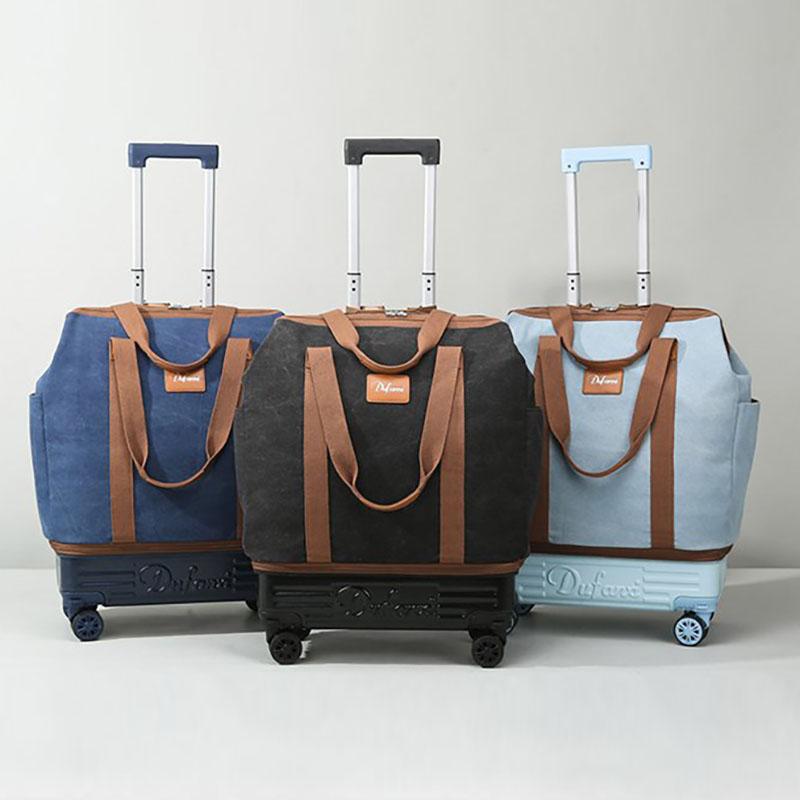 New Trolley Bag Detachable Universal Wheel Luggage Folding Storage Boarding Bag Expandable Suitcase Check-in Bag