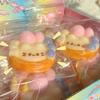Kitten Egg Tart Squeeze Toy, Stress Relieving Cartoon Egg Tart Toy, Soft Stretchy Fake Food Fidget Toy, Portable Stress Ball Sensory Toy