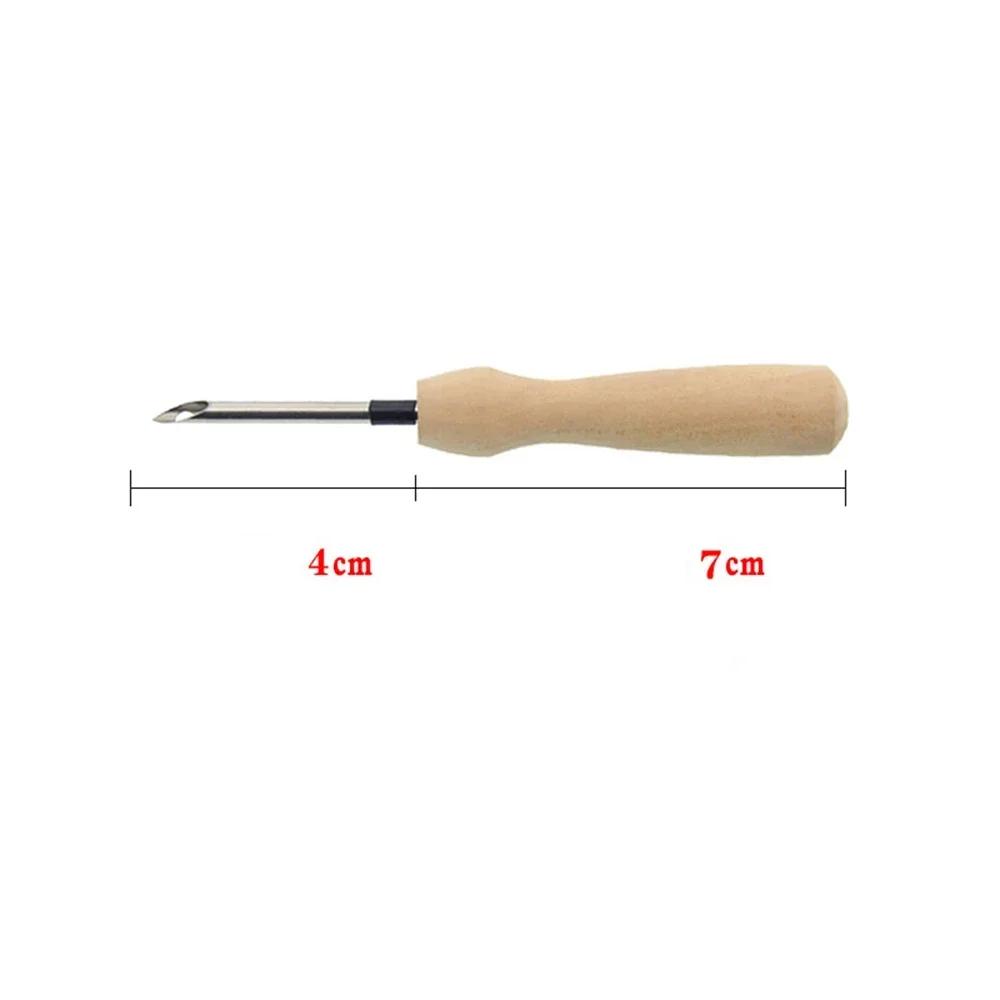 

Wooden Handle Knitting Embroidery Pen Weaving Felting Craft Punch Needle Threader Wooden Handle DIY Tool Sewing Accessories 150pcs