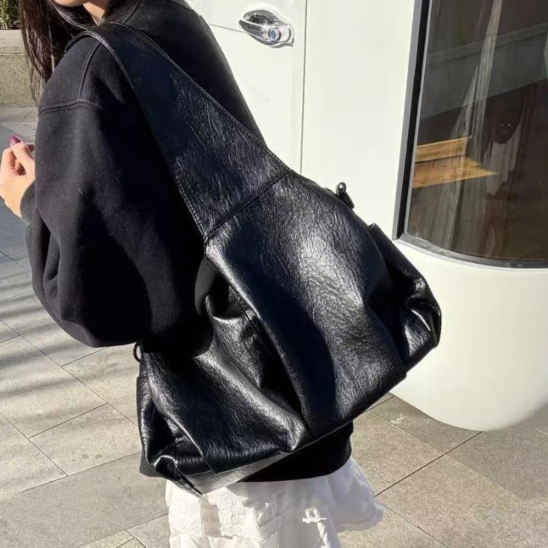 Neue Retro vielseitige Ölwachsleder große Kapazität Tote Bag High-End Schulter Unterarmtasche Pendler Messenger Bag