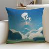 Cushion Cover Cushion Cover Pillowcase, Anti-Mite Invisible Zipper, Linen Sofa Cushion S-Sky C-Children Of The L-Light