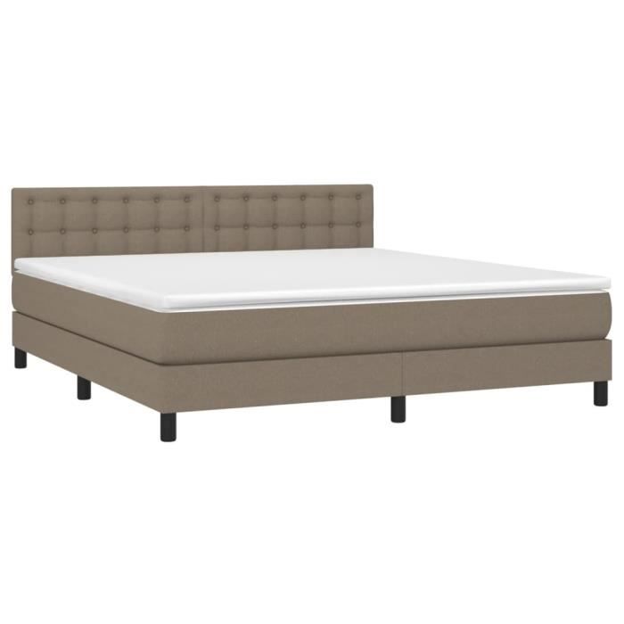3140389 vidaXL Divan Bed with Mattress Taupe 160x200 Cm Fabric