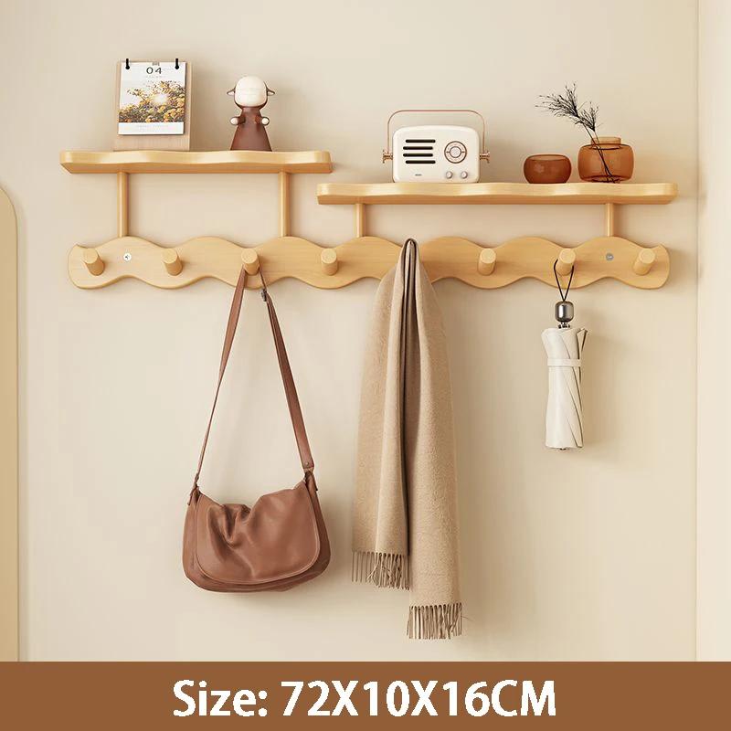 Entrance Hall Coat Rack Wall Mounted Clothes Scarf Storage Hooks Interior Clothing Bag Keys Organizer Hangers with Storage Rack