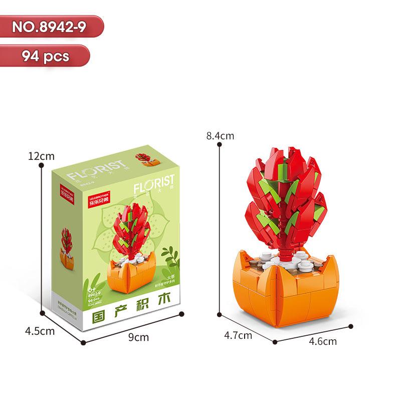 Succulent Bonsai Building Block Flowers - Compatible with Lego, Small Particle Assembly Toys for Girls