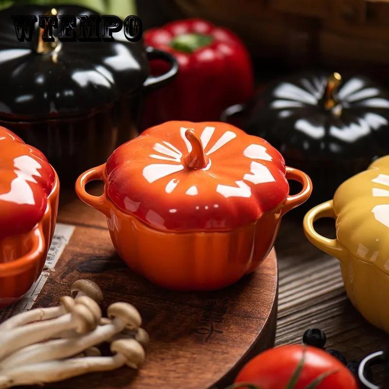 

Скандинавский креативный милый тыквенный суп с миской ковена, керамическая миска для риса, посуда для выпечки, миска для десерта, супница, разбрызгиватель рагу