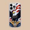 USA America Flag Silver Plating Mobile Phone Case for iPhone 17 16 15 14 13 12 11 Air Pro Max Plus Colorful Cover