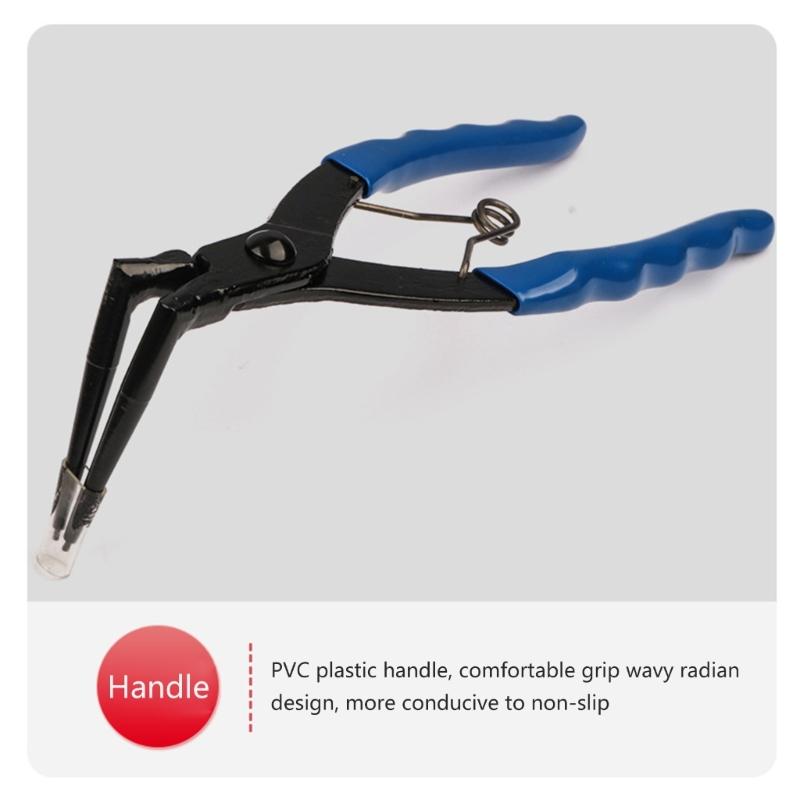 Heavy-duty Cylinder Snap Ring Pliers Internal Ring Remover Retaining Circlip Pliers 90 Degrees Bending Pliers Long Nose
