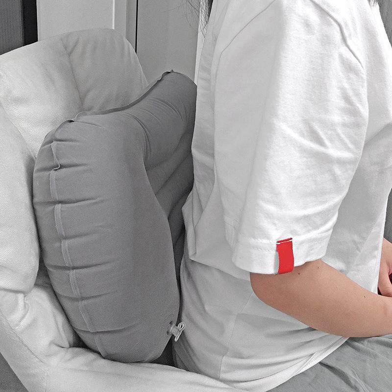 Press The Inflatable Pillow - Square Rest Pillow for Neck and Waist Protection - Travel Portable Square Pillow - Sleep Pillow - Vehicle Seat Cushion