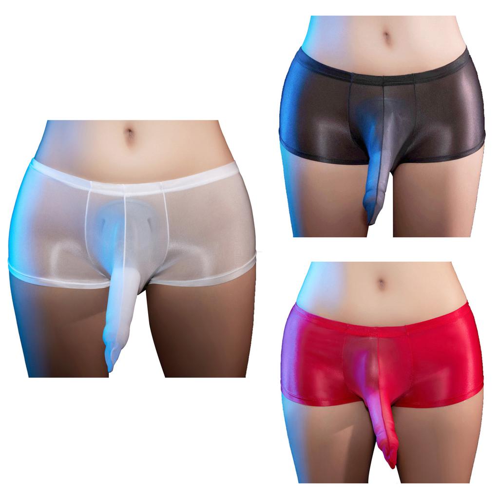 Mens See-Through Boxer Briefs Stretchy Breathable Contour Pouch Underpants Shorts Underwear Valentines Day Gift