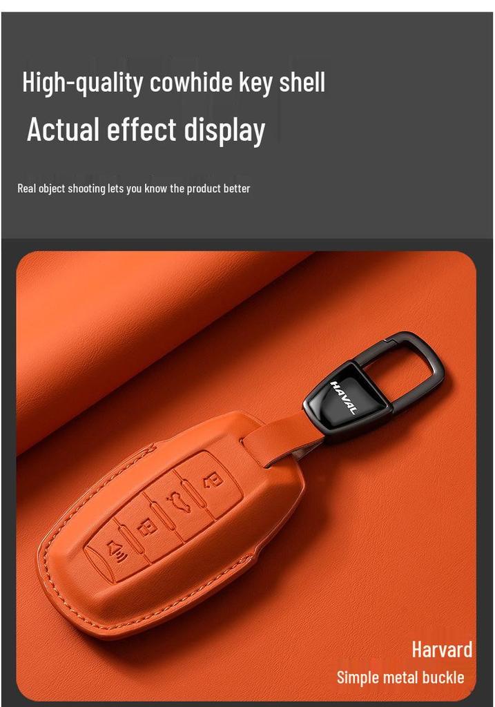 Universal Genuine Leather Key Cover for Great Wall Haval H6, H2M6, Big Dog, Menglong F7