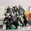 My Hero Academia Black & White pattern Flannel Blanket, High quality Comfortable for All Seasons, Home Decor, Warmth and Comfort, Perfect for Gifts.