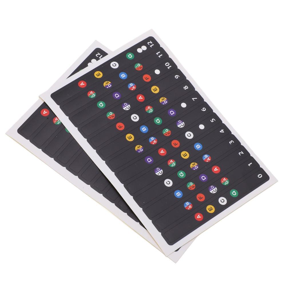 4PCS PVC Material Ukulele Chord Stickers Multi-color Ukulele Note Sticker For Beginner