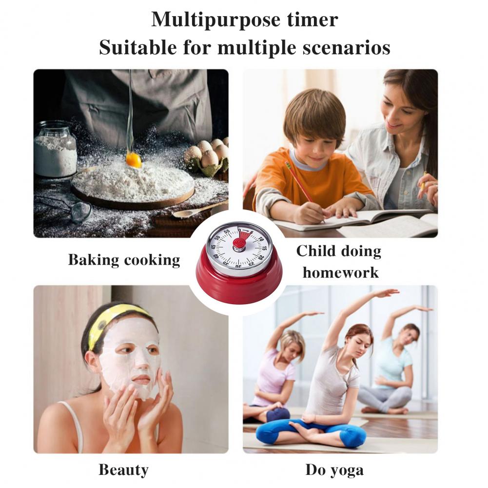 Magnetic Base Kitchen Timer 60-minute Mechanical Timer with Magnetic Base for Kitchen Visual Countdown for Time for Children