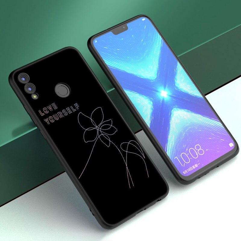Love Yourself Flower Case For Huawei Honor 10X Lite 7A 7S 8A 8S 8C 8X 9A 9C 10i 20i 30i 20S 20E 9X Pro 10 8 Lite Black Cover