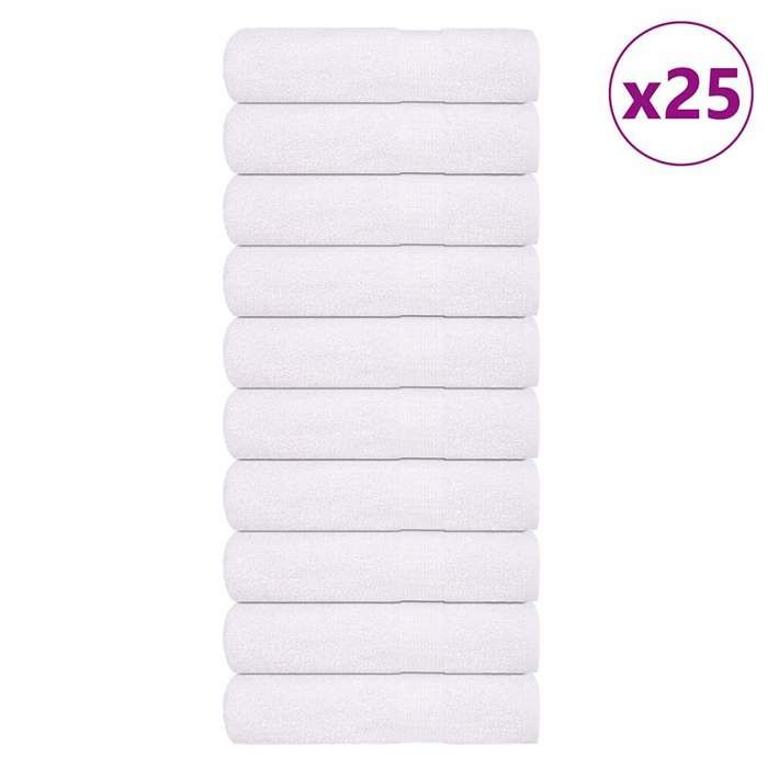 VidaXL Serviettes de douche 25 pcs blanc 70x140 cm 360 g/m² 100% coton, serviette, ensemble de serviettes de bain, serviette 136656