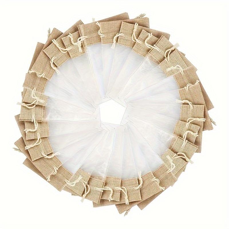 30 Pack Elegant Organza Burlap Drawstring Favor Bags for Jewelry Candy Gifts Party Mesh Pouches Favors Weddings Birthday Parties