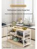 Floor-Standing Multifunctional Kitchen Rack for Microwave and Dishes Storage