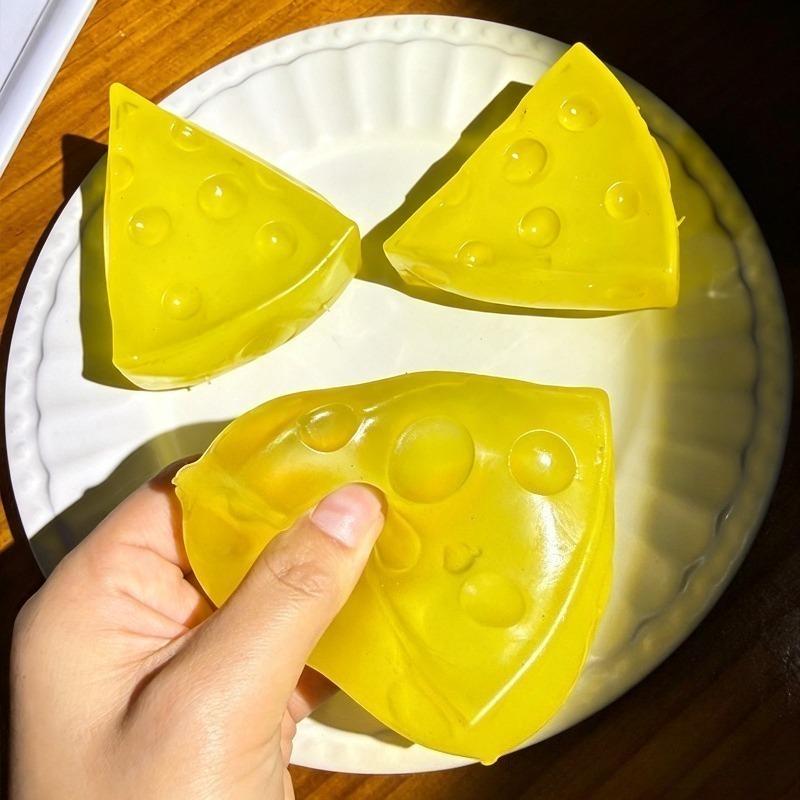 Activating Toys Plasticity Cheese Coconut Oil Squishy Toy Super Soft Triangular Cheese Stress Relief Sensory Toy Asmr Squeeze Anti-Stress Gift