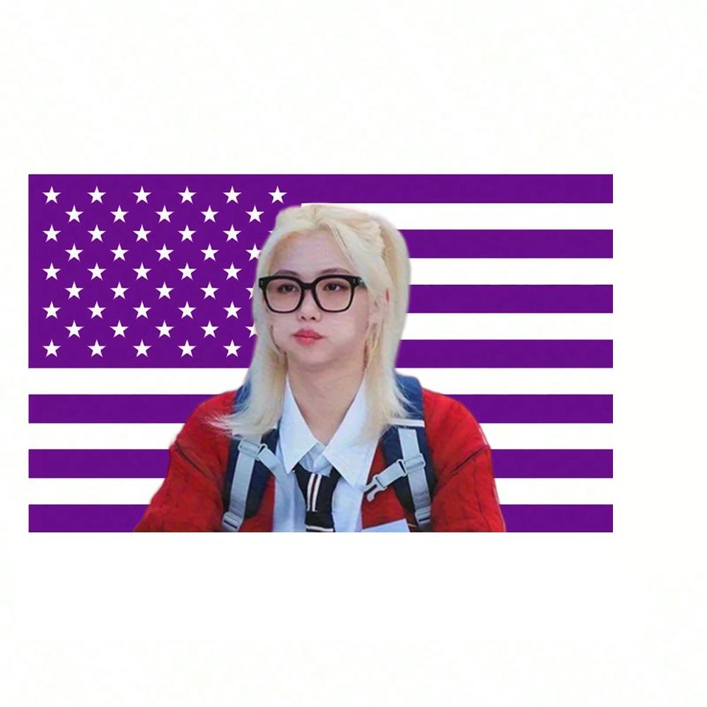 1 SKZ Felix Cute Pink American Flag Banner  Perfect Gift for Fans Around 2025 Tour  Durable Furniture Decoration Tapestry