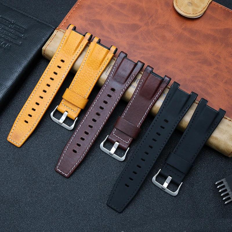 For G-SHOCK GST-W120L S130L S310 B100 Genuine Leather Nylon Canvas Watch Strap Black Brown Yellow Men Watchband