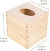 Boîte à Mouchoirs - Creative Deco - Carré - Bois Naturel - 13,3 x 13,3 x 13,3 cm - Rangement Salle de Bains
