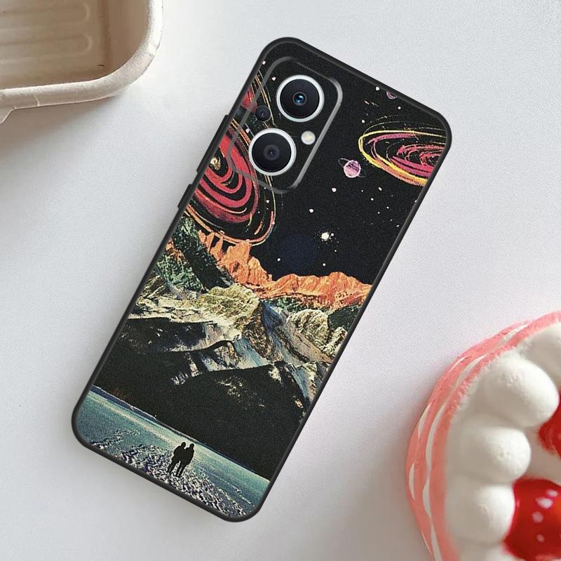 Moon Stars Space Case For OPPO Reno 11F 8T 4Z 5Z 4 6 7 8 5 Lite 10 Pro OPPO Find X2 X3 Lite X5 X6 Pro Cover