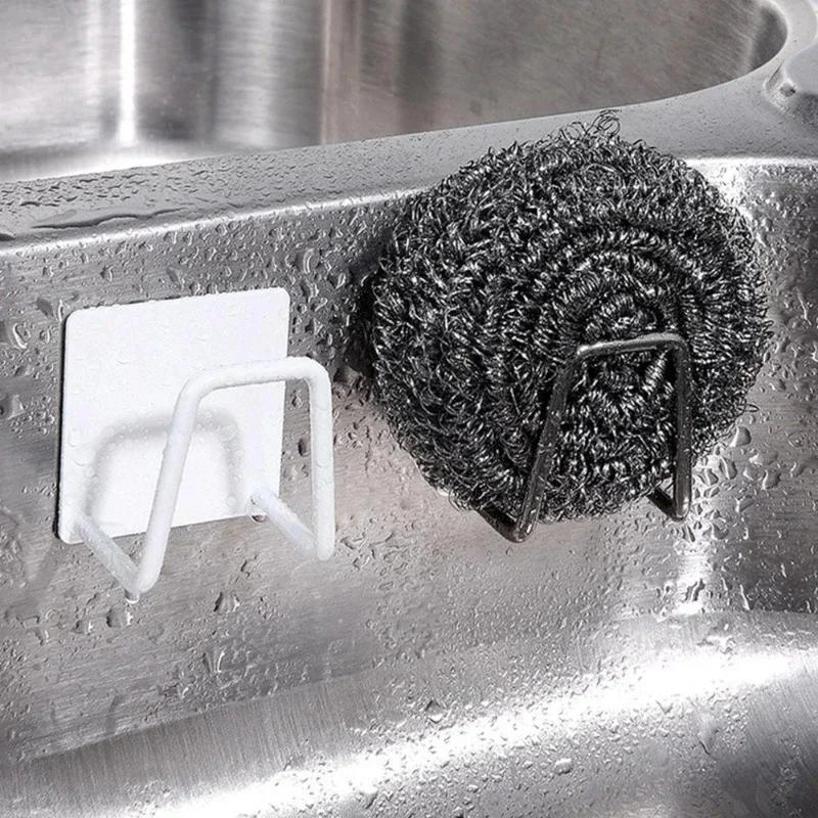 Kitchen Stainless Steel Sink Sponges Holder Self Adhesive Drain Drying Rack Kitchens Wall Hooks Accessories Storage Organizer