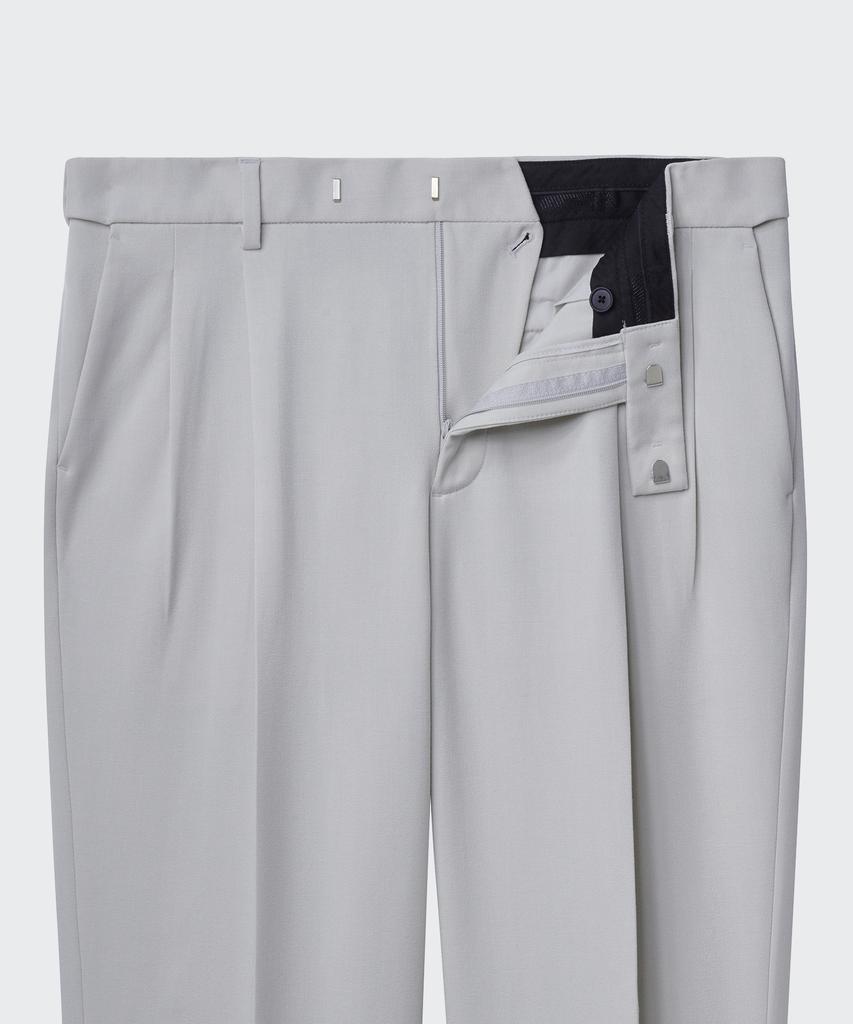 MUSINSA STANDARD Real Wide Hidden Banding Slacks [Light Gray]