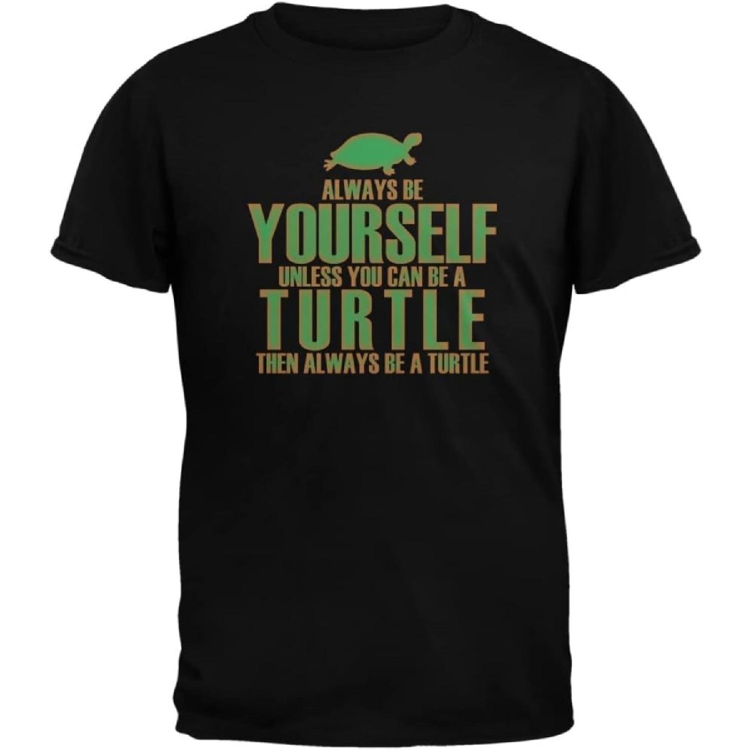 Animal World Always Be Yourself Turtle Black Adult T-Shirt - X-Large S чёрный