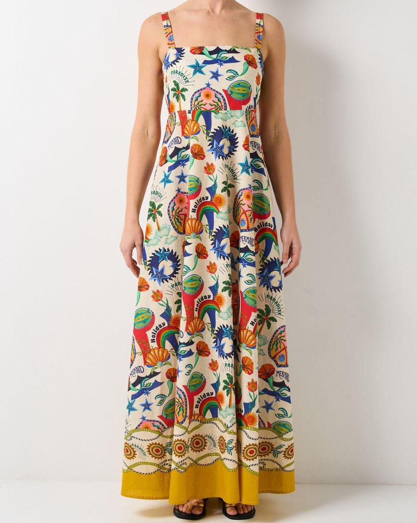 2025 Spring Graffiti Print Swing Dress - European & American Style