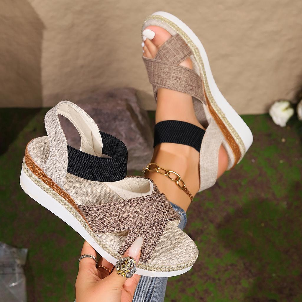 Fashion 2024 New Women Casual Slip on Lightweight Wedge Sandals Trend Peep Toe Platform Sandals Women Summer Fashion Shoes for Women
