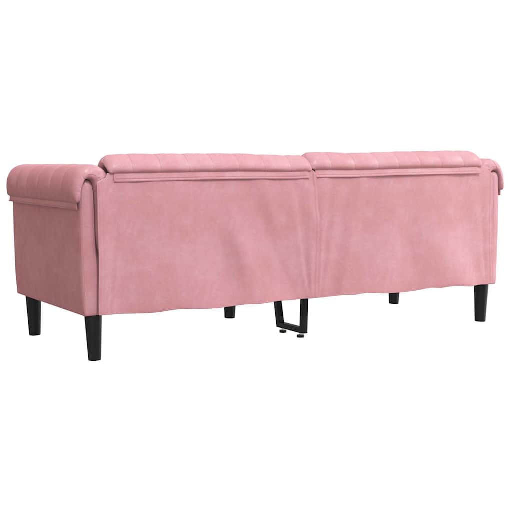 3 Seater Sofa In Pink Velvet