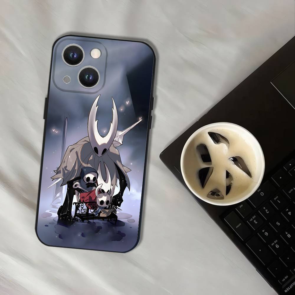Hot H-Hollow K-Knight Game Wear-resistant Phone Case For iPhone 17,16,15,14,13,12,11,Pro,XS,Max,XR,Plus,Black Soft Cover