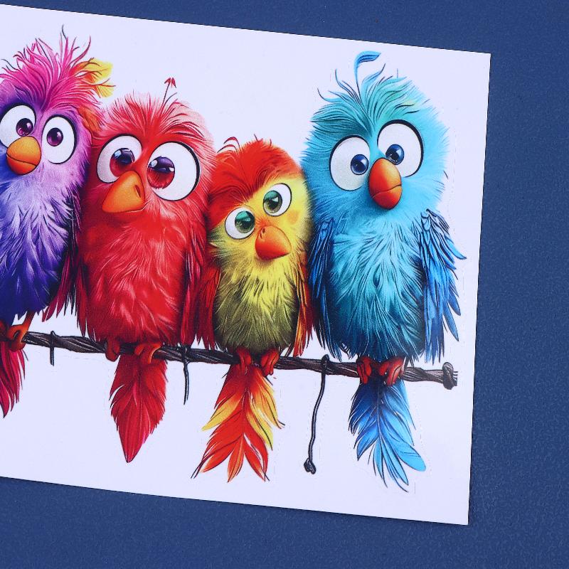 3Pcs Funny Bird Creative Glass Window Decorative Stickers For Windows Glass Wall Mirror Festival Home Decoration