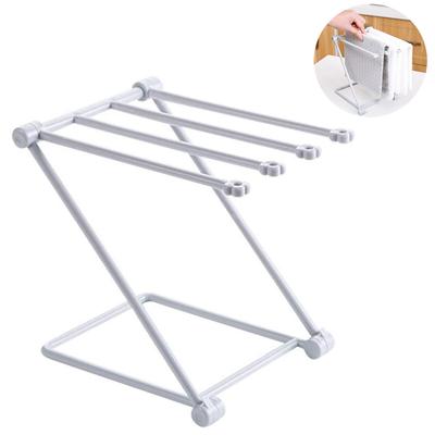 Countertop Kitchen Towel Rack Foldable Fingertip Towel Holder Dishcloth Hanger for Bathroom Vanity