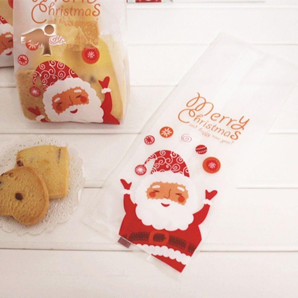 Santa Claus Home & Kitchen Cartoon Candy Pockets Merry Christmas Cookies Bag Baking Packaging Bags