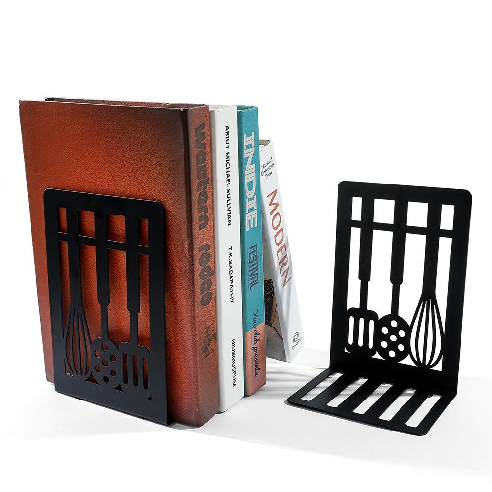 Retro Simple Cutlery Graphics Book Stand - Hollowed-out Bookshelf for Students