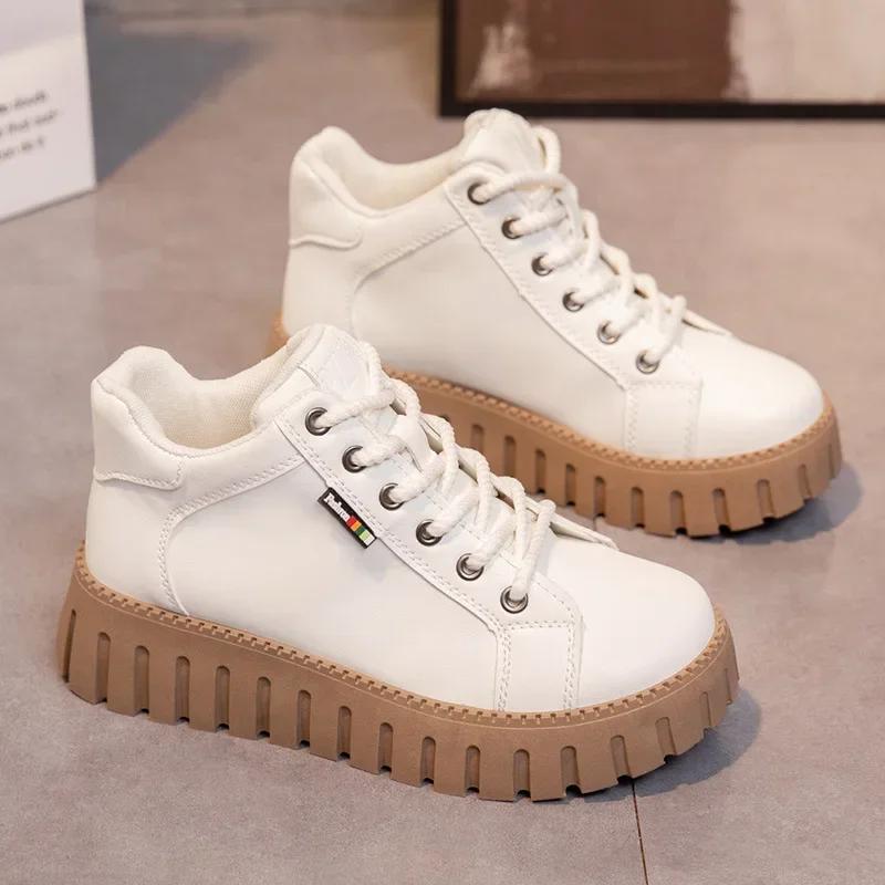 Trendy Women Height Increasing Shoes Luxury Women's Boots Winter Warm Comfortable Non-slip Thick-soled Shoes New Botas Mujer