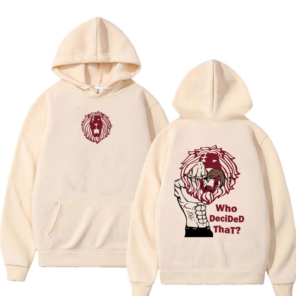 Anime The Seven Deadly Sins Lion's Sin of Pride Escanor Merch Hoodie Wo Manga Harajuku Oversized Hoodies Streetwear