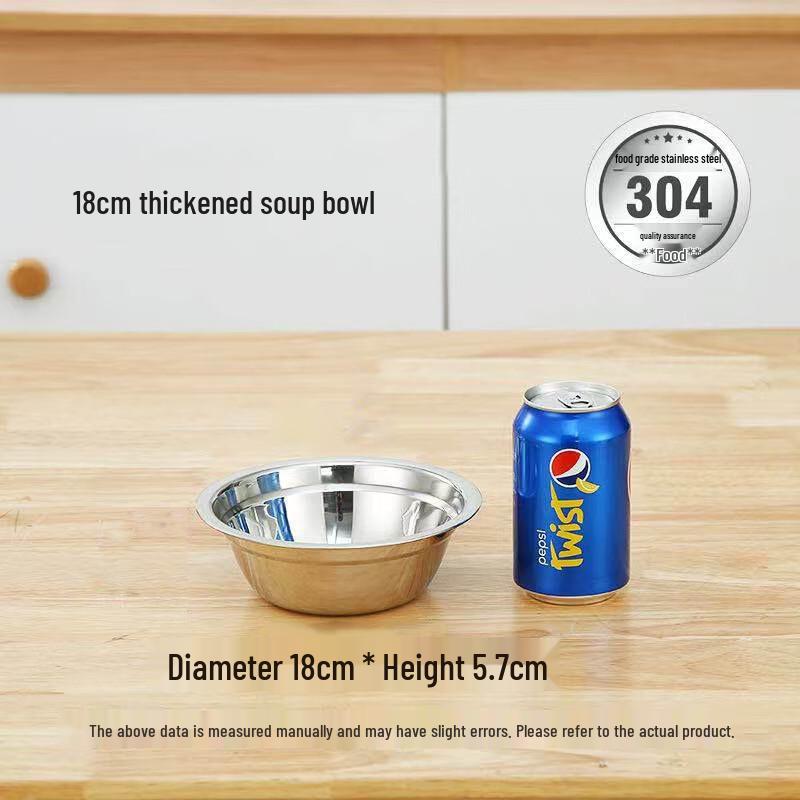 Jinjinlin 304 Stainless Steel 18CM Multipurpose Bowl Set (2-Pack)