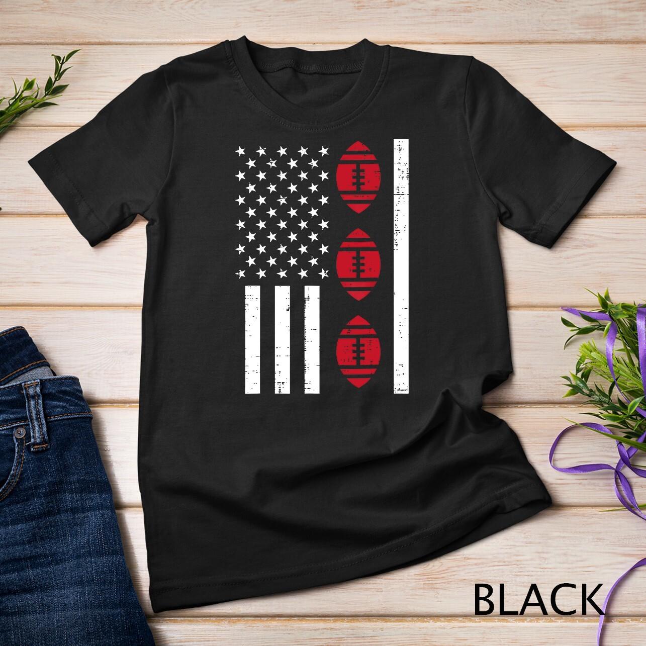 US Flag American Football Vintage Patriotic Men Women Unisex T-Shirt Mens Womens Tees Top 4XL