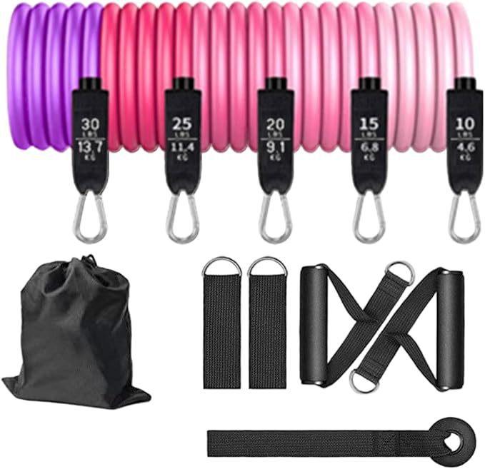 Hot Sale 11-Piece Multifunctional TPE Resistance Band Set 4.5-91kg Chest Muscle Strength Training Indoor Outdoor Fitness Adults
