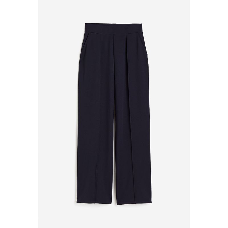 

Женские брюки-костюм HM 2024 Осень Новое поступление Повседневные Горячая линия со складками Высокая талия Плиссированные Широкие штаны Вест 1091186 Navy Blue 015 170/88A