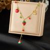 Country Style Lightweight Simulation Necklace Drip Oil Fruit Effect Stainless Steel Trendy Neck Chain Jewelry Gift