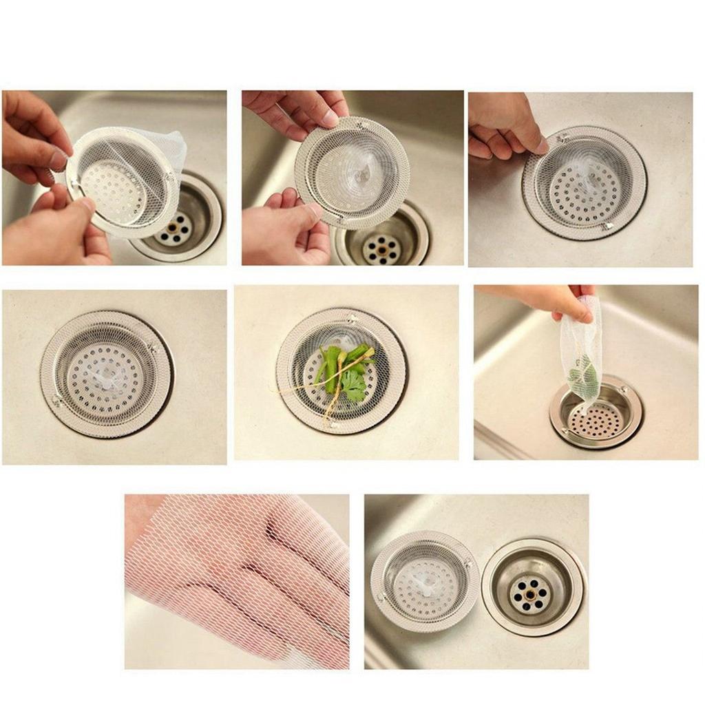 100pcs Kitchen Sink Filter Screen Sewer Anti-Clogging Dregs Screen