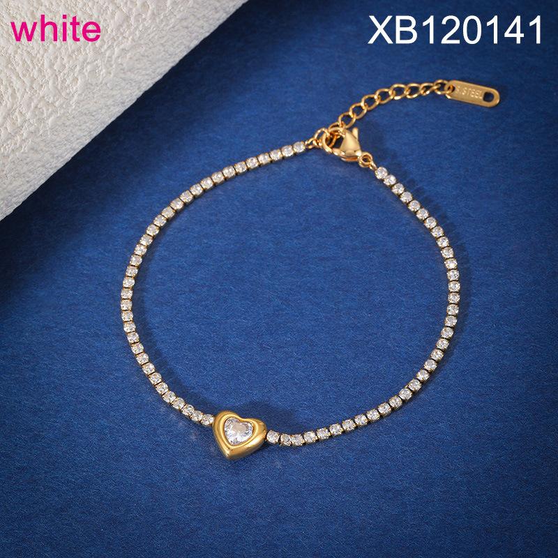 Fashion Love Heart Zircon Jewelry Set, Stainless Steel Necklace Bracelet Stud Earrings, Luxury Versatile Women's Jewelry Bulk