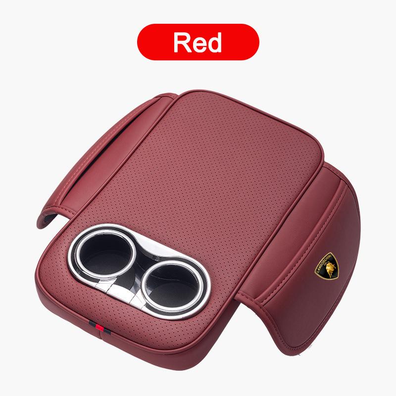 Leather Car Center Console Armrest Cushion 2 Cup Holder For Lamborghini LP570 LP610 Urus LP700 LP770 Gallardo Aventador Keyring GG3