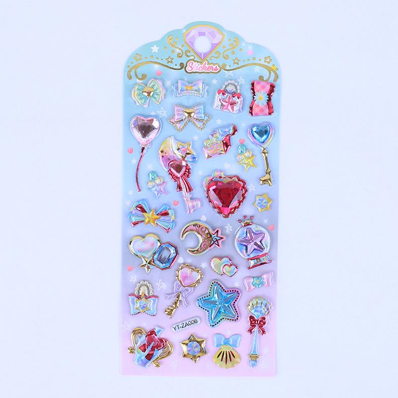 Fun Fashion 3D Relief Stickers Creative Magic Wand Gem Diamond Cute Aesthetic Stickers Diy Phone Case Shiny Decoration Sticker