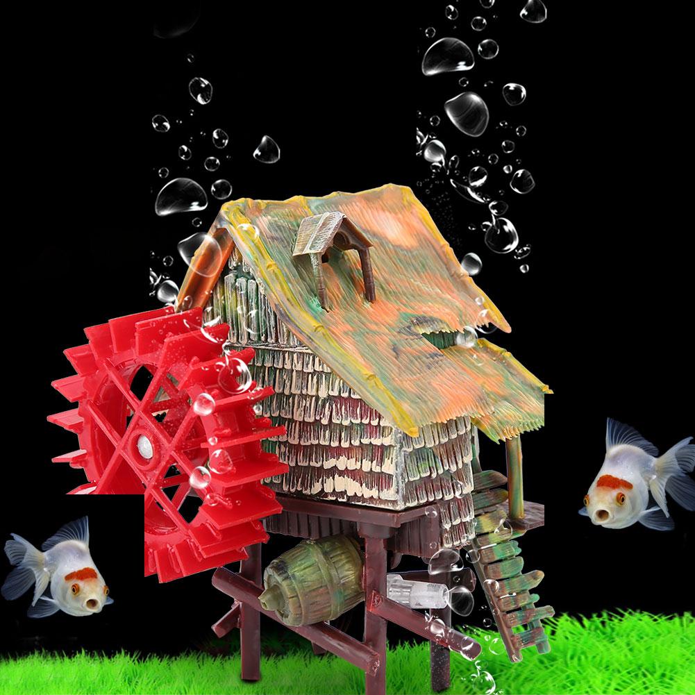 

Fish Tank Landscaping Decoration Pneumatic Aerated Waterwheel Hut Type 2